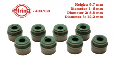 Elring set of 8 valve stem seals 6mm 403.730